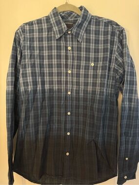 Goodale Men's Blue Plaid Casual Button-Down Shirt
